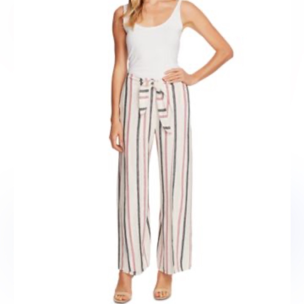 Guess Striped Multicolor Wide-Leg Elastic Pull On Pants sz M